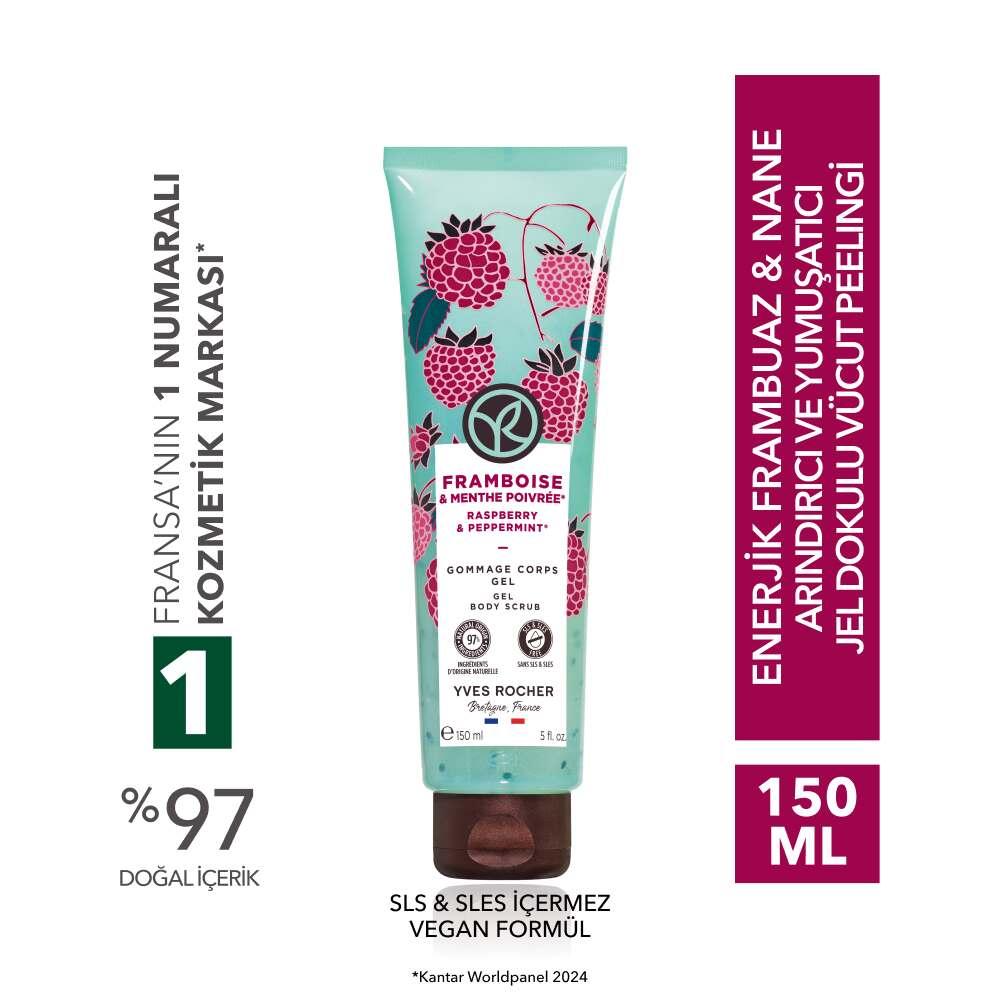 Raspberry &amp; Mint Gel Body Scrub for Smooth Skin 200ml