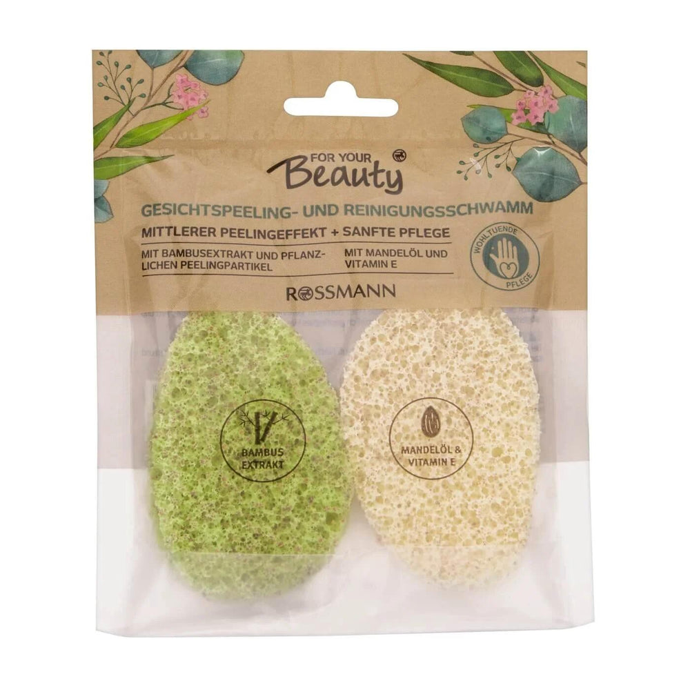 For Your Beauty Cleansing & Peeling Sponges 2-Pack