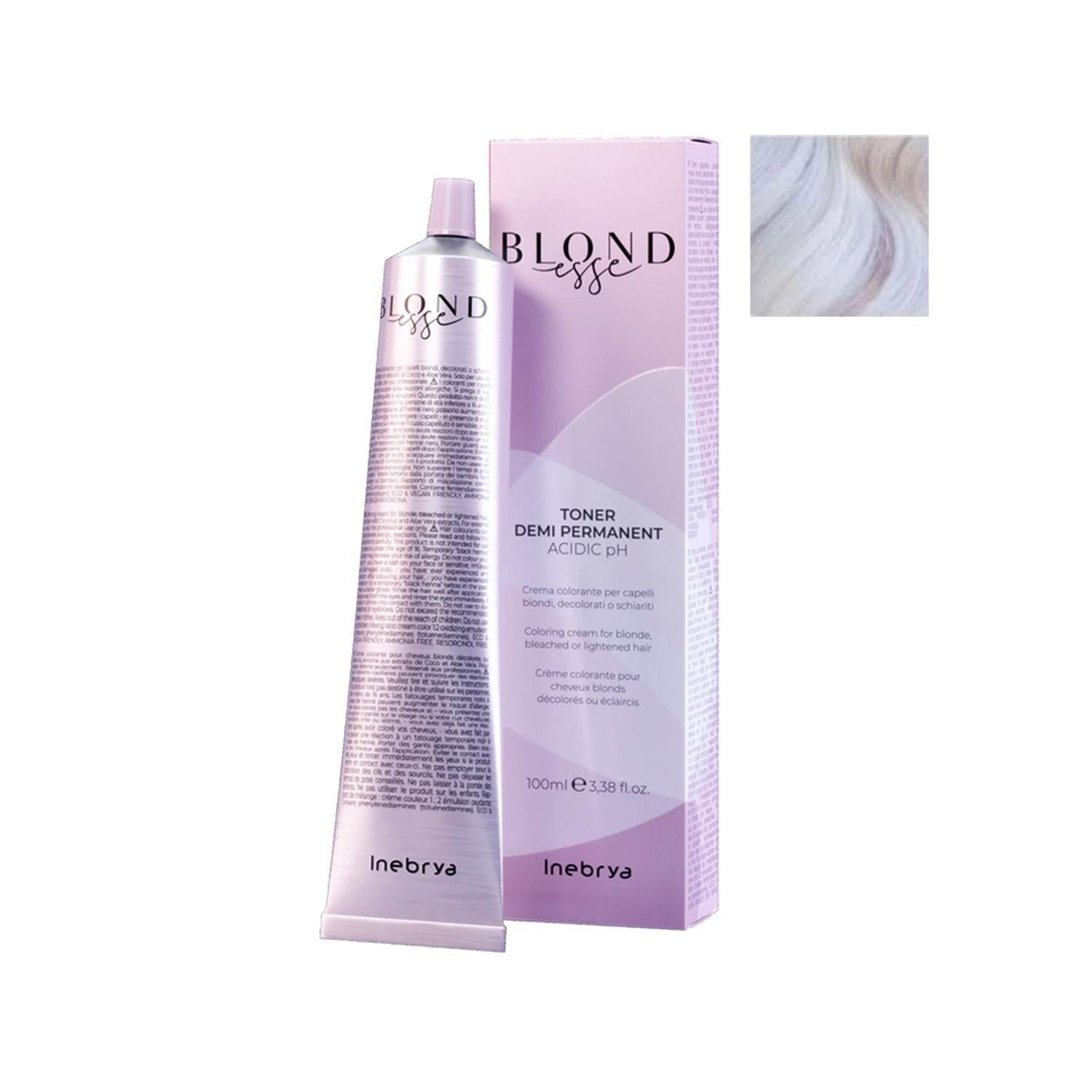 Inebrya Blondesse Demi Permanent Hair Toner for Icy Blonde Hair - 100ml, Toning & Color Correction Inebrya Blondesse Demi Permanent Hair Toner - Icy Blonde Inebrya Blondesse, Demi Permanent Hair Toner, Icy Blonde Hair Color, Blonde Hair Care, Hair Toner for Blondes, Blonde Hair Toning, Hair Color Correction, Demi Permanent Hair Color, Blonde Hair Products, Hair Care for Blondes, Professional Hair Care, Inebrya Hair Products