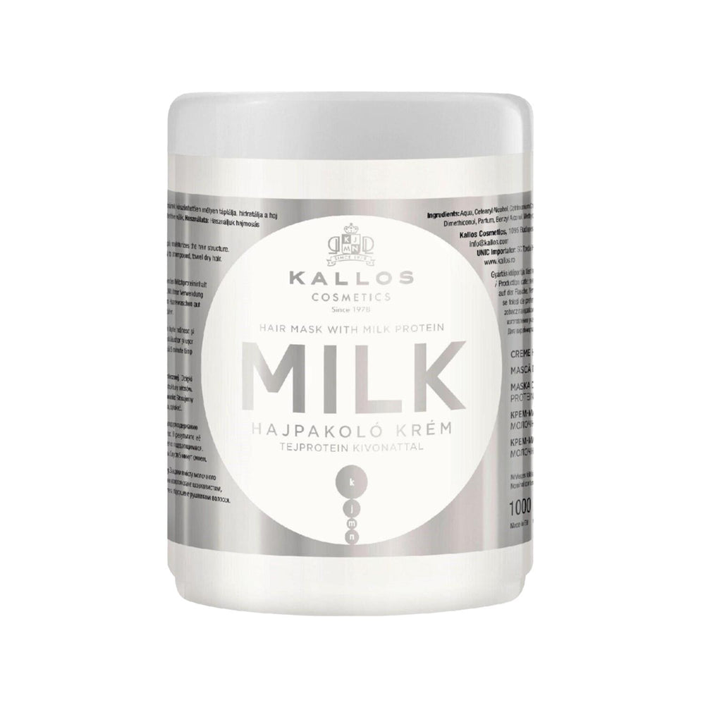 Kallos Cosmetics Milk Protein Hair Care Mask 1000ml - Nourishing & Moisturizing Protein-Based Formula for Dry & Damaged Hair Kallos Cosmetics Milk Protein Hair Mask - Nourish & Moisturize hair care mask, protein hair mask, Kallos Cosmetics, milk protein hair care, intense hair moisturizing, hair nourishment, dry hair solution, damaged hair repair, protein-based hair care, cosmetics, hair treatment, deep conditioning, hair repair, moisturizing hair mask