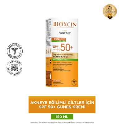 Bioxcin Sunscreen for Acne-Prone Skin - SPF 50+, Non-Comedogenic, Water-Resistant - 1.69 fl oz Bioxcin Acne-Prone Skin Sunscreen SPF 50+ - Protect &amp; Control Acne acne-prone skin sunscreen, SPF 50+ sunscreen, non-comedogenic sunscreen, dry touch sunscreen, water-resistant sunscreen, tea tree oil sunscreen, anti-acne botanical complex, broad-spectrum protection, daily use sunscreen, outdoor sunscreen, acne control, skin protection, sun care, dermatologically tested, eco-friendly packaging, cruelty-free