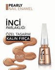 Flormar Pearly Yoğun Pigmentli ve Sedef Yansımalı Oje PL387 Vintage Gold - Long-Lasting Nail Polish with Pearl Effect Flormar Long-Lasting Pearl Nail Polish - Vintage Gold nail polish, pearl effect nail polish, long-lasting nail polish, Flormar nail polish, Vintage Gold nail color, cosmetic, beauty, nail care, luxury nail polish, durable nail polish