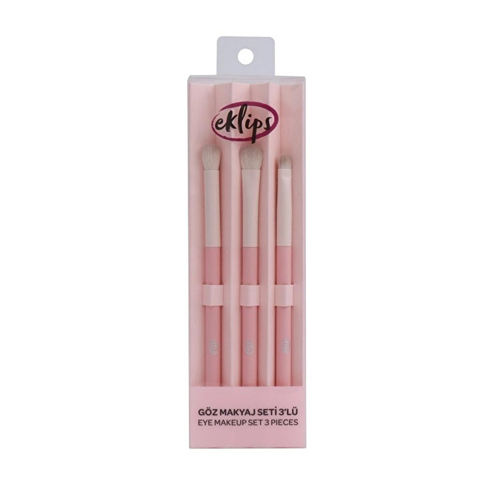 Eklips 3-Piece Eye Makeup Brush Set for Precise Blending