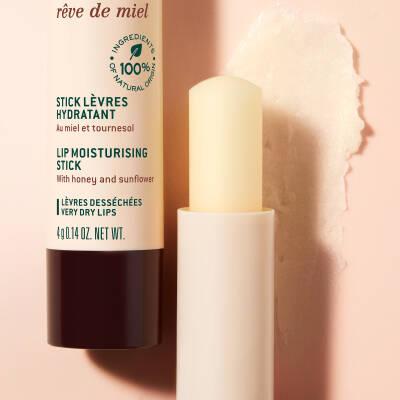 Nuxe Reve de Miel: Natural Honey Lip Balm for Dry, Chapped Lips - Moisturizing Lip Stick, Lip Care & Cracked Lip Treatment Nuxe Honey Lip Balm: Natural Lip Care for Dry, Chapped Lips lip balm, dry lips, chapped lips, natural lip balm, moisturizing lip stick, honey lip balm, Nuxe Reve de Miel, lip care, lip moisturizer, cracked lip treatment, lip repair, lip protection, natural ingredients, skincare, beauty, cosmetic, dry lip treatment, cracked lips remedy, honey, sunflower, shea butter, vitamin E, botanical
