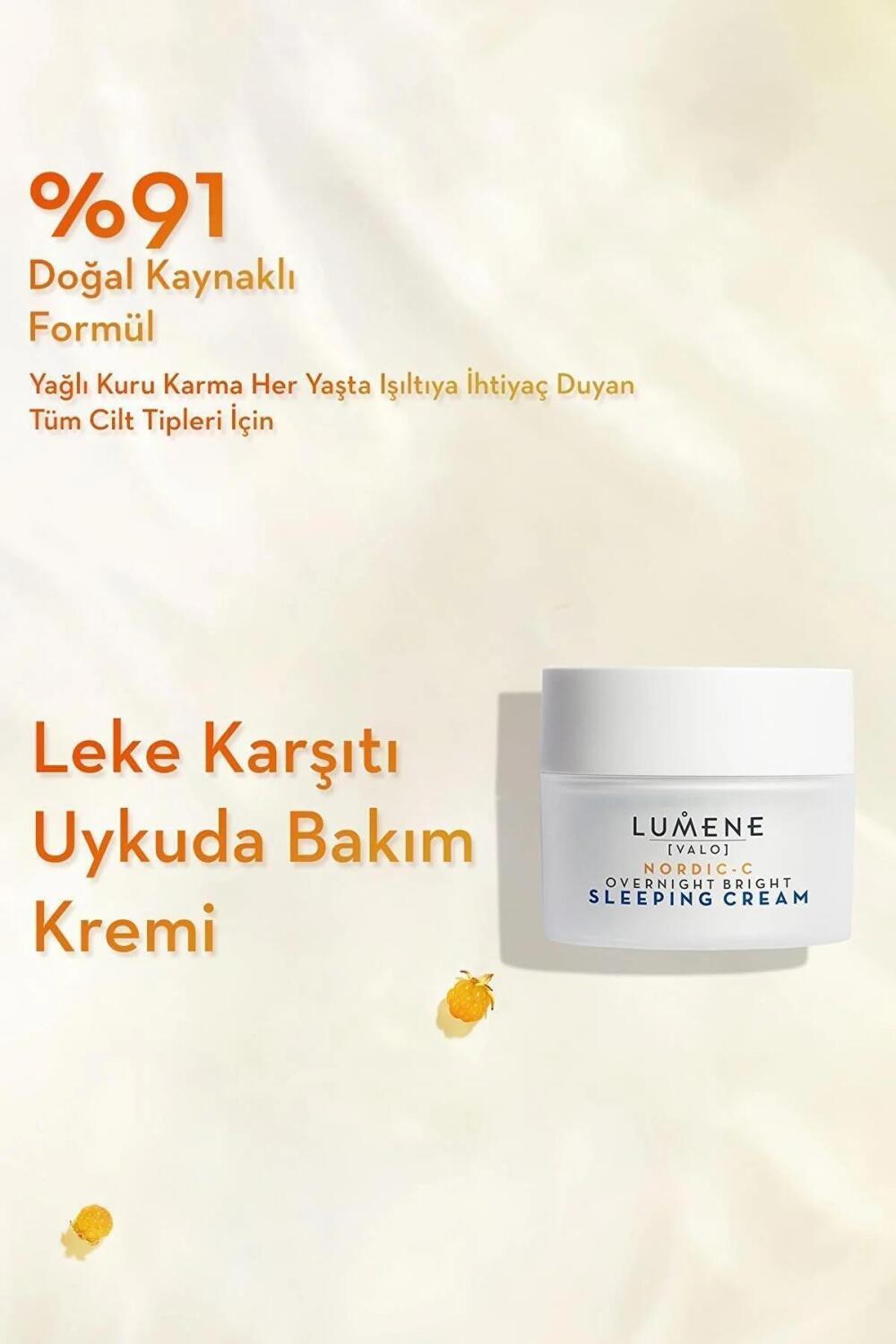 lumene overnight brightening cream 50 ml, lumene night care moisturizer with cloudberry extract Lumene Brightening Overnight Cream - Night Care | 50 ml Lumene Brightening Overnight Cream | 50 ml lumene, overnight-cream, brightening-cream, night-care, vegan-skincare, blemished-skin, hydrating-cream, scandinavian-beauty, hyaluronic-acid, ai-generated