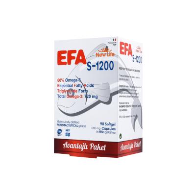 New Life Efa S-1200: High Potency Omega 3 Fish Oil Capsules | 720mg Omega-3, Gluten & Lactose-Free | Cardiovascular & Brain Health New Life Efa S-1200 Omega 3: High Potency Fish Oil for Brain & Heart Omega 3 supplement, Fish oil capsules, EPA DHA supplement, High potency Omega 3, Gluten-free Omega 3, Lactose-free Omega 3, Omega 3 fatty acids, Cardiovascular health supplement, Brain health supplement, New Life Efa S-1200, Omega-3 Supplement, Health-conscious individuals, Improve cardiovascular health, Cognit