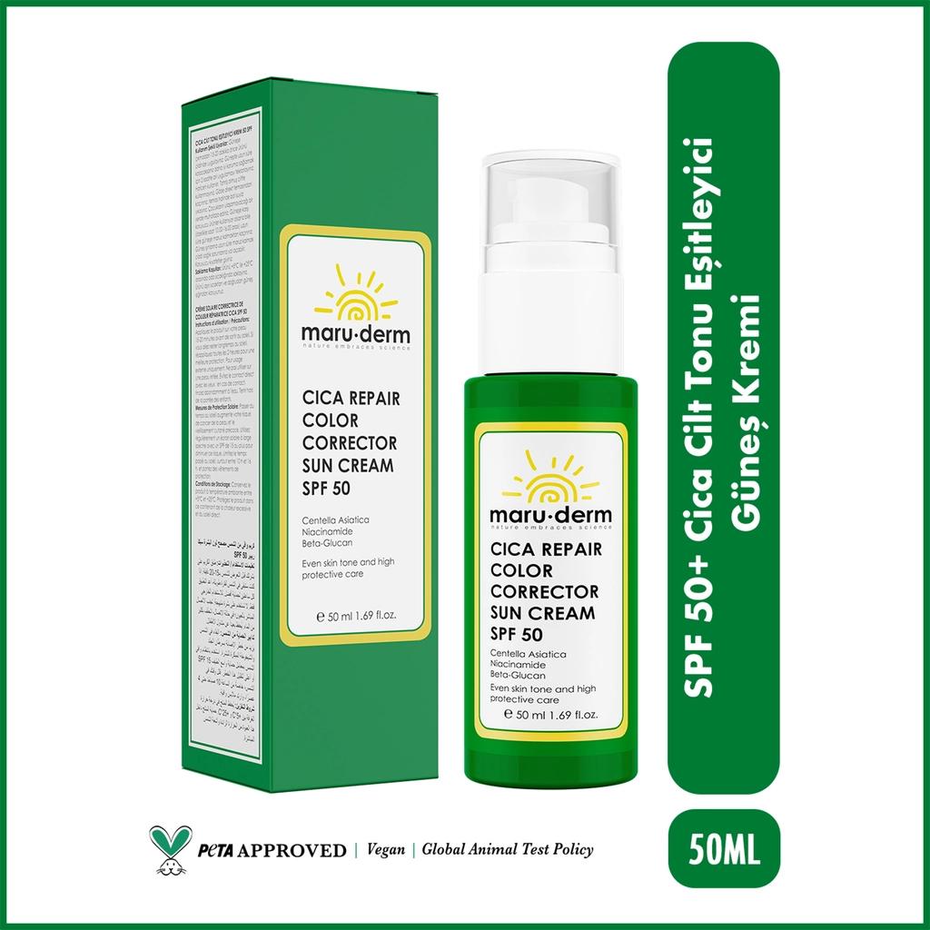 Maruderm Cica SPF 50+ Tinted Sunscreen &amp; Tone Corrector 50ml