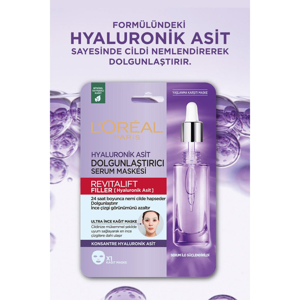 Loreal Paris Revitalift: Hyaluronic Acid Serum Mask - Intense Hydration & Fine Line Reduction - Plumping & Anti-Aging Face Treatment Loreal Hyaluronic Acid Mask: Hydrate & Reduce Fine Lines hyaluronic acid mask, serum mask, anti-aging mask, hydrating face mask, plumping face mask, fine line reduction, Loreal Revitalift, sheet mask for dry skin, skin hydration treatment, facial serum mask, hyaluronic acid, intense hydration, dry skin, dehydrated skin, at-home facial treatment, skin elasticity, skin radiance,