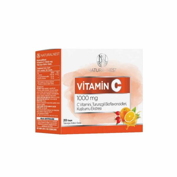 Naturalnest Vitamin C Supplement 100mg 20 Sachets - Natural Immune System Support - Vitamin & Supplement
