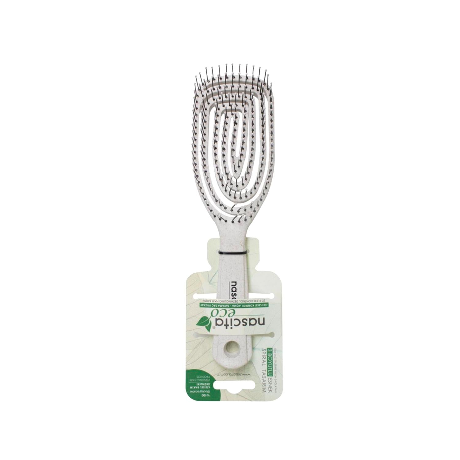 Nascita Eco-Friendly Flexible Hair Brush - Gentle Detangling, Sustainable Grooming Tool Nascita Eco-Friendly Hair Brush - Sustainable Grooming Eco-friendly hair brush, Flexible hair brush, Sustainable grooming tools, Recycled material hair care, Gentle detangling brush, Eco-conscious grooming, Sustainable living, Hair care tools, Green beauty, Natural hair care, Detangling brush, Hair brush, Grooming essentials