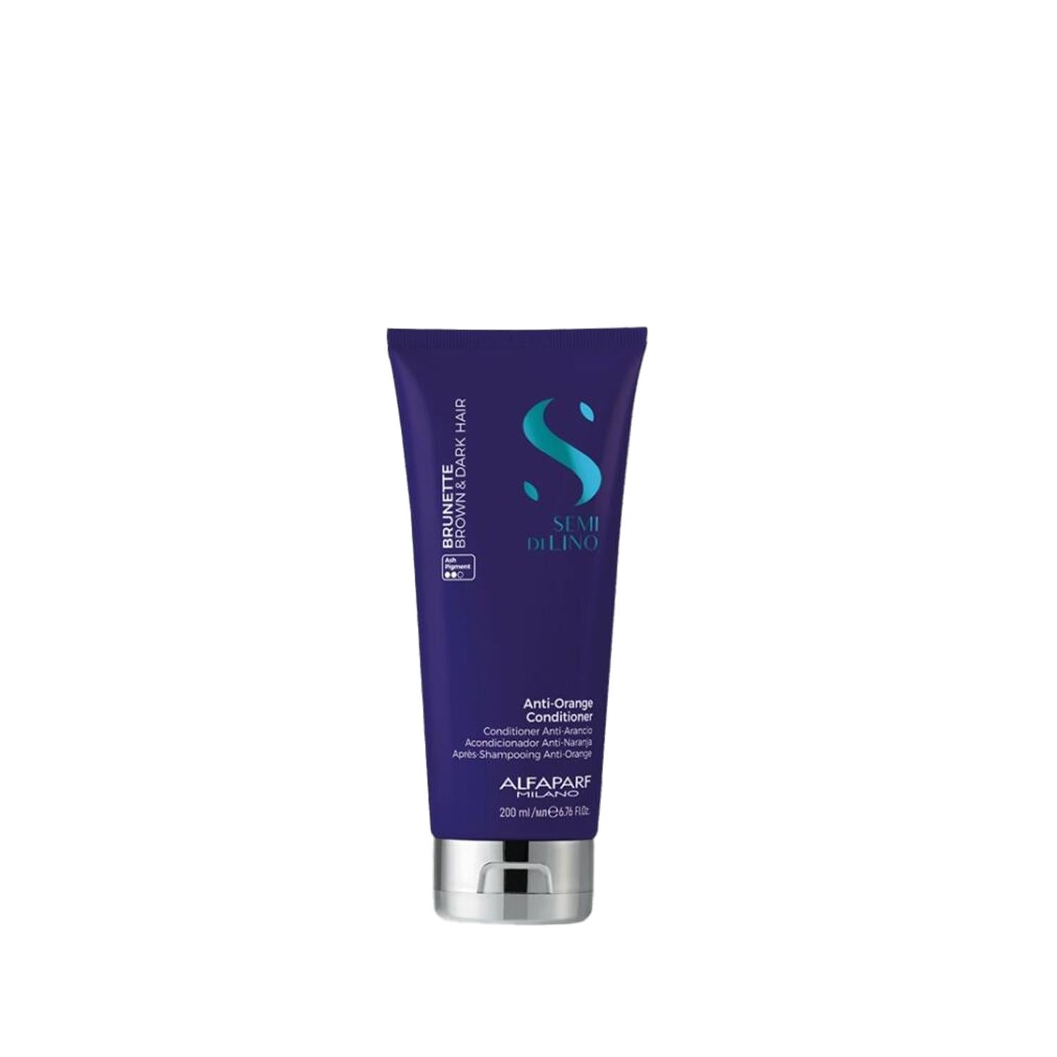 Alfaparf Semi Di Lino Brunette Anti-Orange Hair Cream - 250ml, Low Frizz, Nourishing Brunette Hair Care Alfaparf Brunette Hair Cream - Anti-Orange, 250ml brunette hair care, anti-orange hair cream, low frizz hair product, hair nourishment cream, Alfaparf Semi Di Lino, hair care products, brunette hair solutions, frizz reduction, hair moisturizing, hair protection, color vibrancy, salon quality hair care