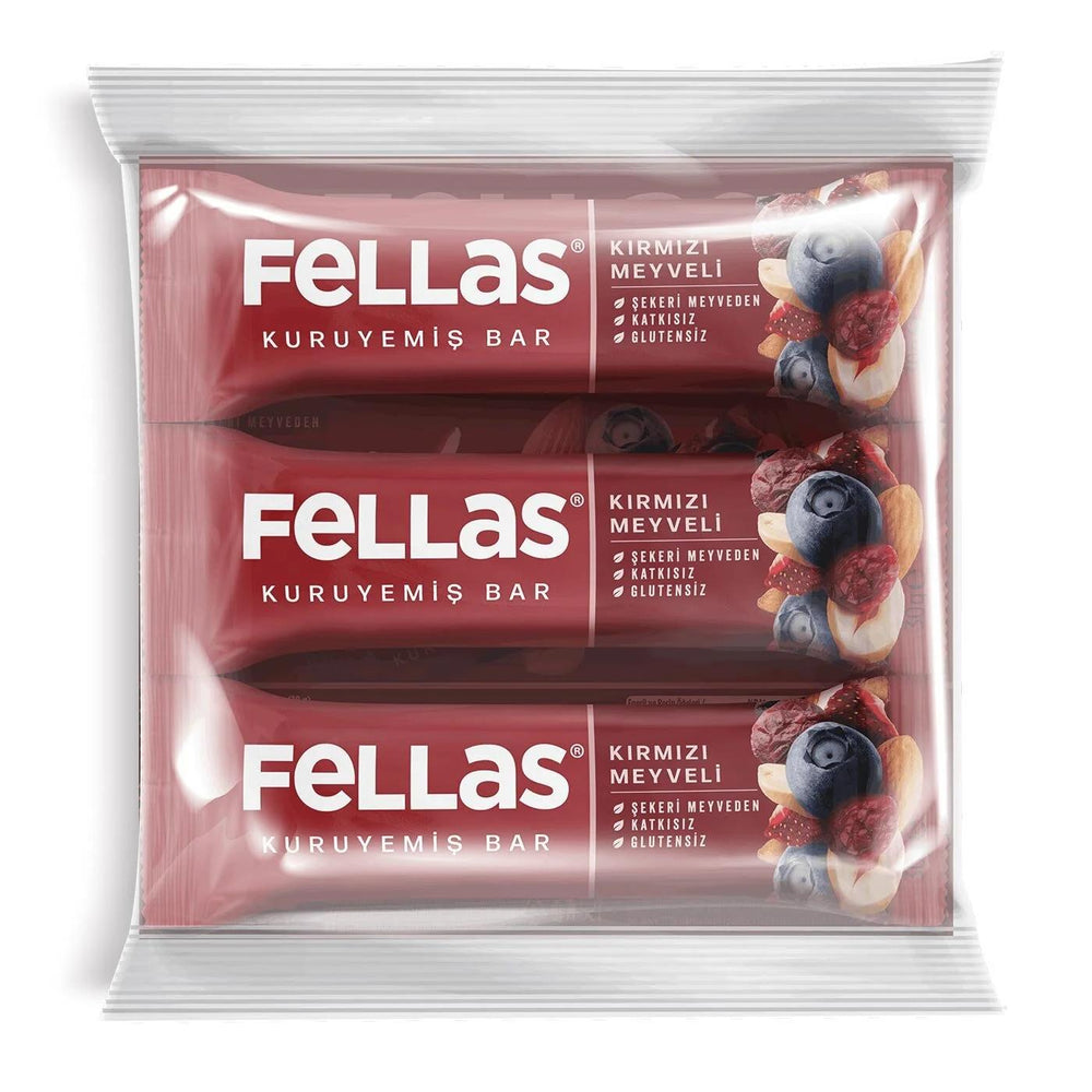 Fellas Red Fruit Nut Bar Gluten-Free Snack 3 x 30g