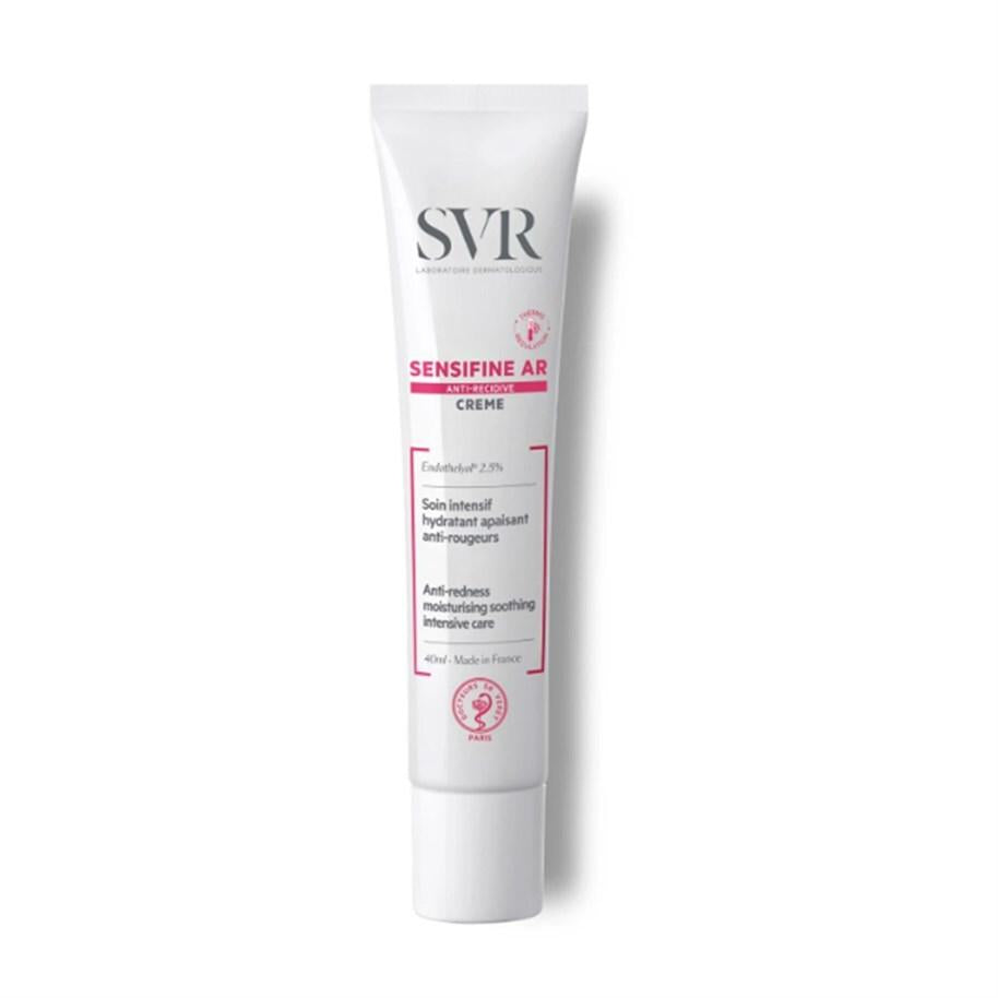 svr anti-redness care cream 40ml, packaging of svr sensifine ar cream, application of svr anti-redness cream SVR Sensifine AR Anti-Redness Intensive Care - 40 ml SVR Anti-Redness Care - Intensive Moisture | 40 ml svr, anti-redness, sensitive-skin, hydrating-cream, skincare, face-cream, soothing, cruelty-free, natural-ingredients, ai-generated