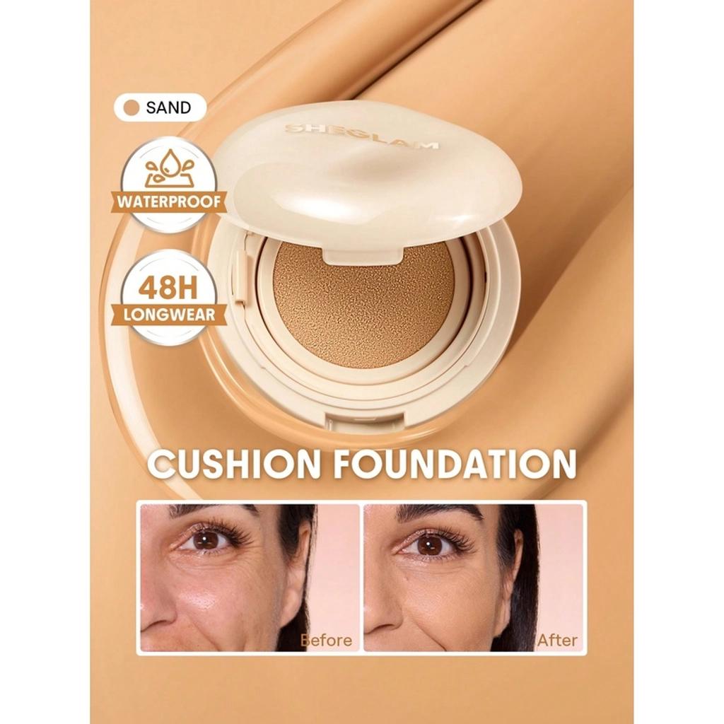 Sheglam Lock &amp; Go Cushion Foundation for Dewy Skin Sand 15g