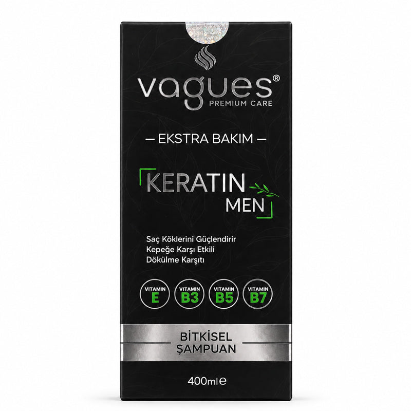 Vagues Keratin Men Shampoo for Flake-Free Hair 400 ml