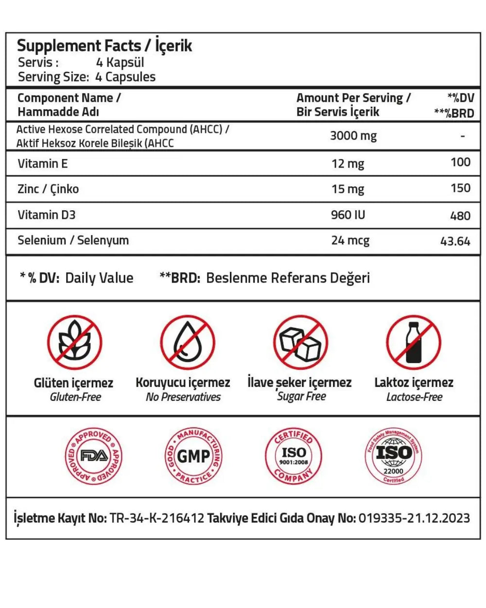 Validus AHCC Active Hexose Correlated Compound 120 Capsules