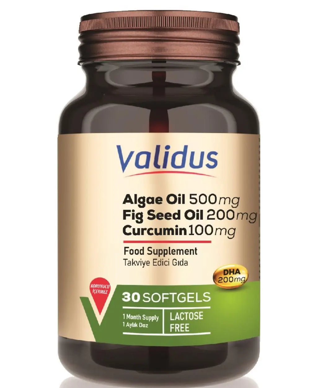 Validus Algae Oil & Fig Seed Oil with Curcumin 30 Softgels
