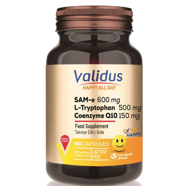 Validus All Day Happy SAM-e 600 mg Dietary Supplement 60 Capsules
