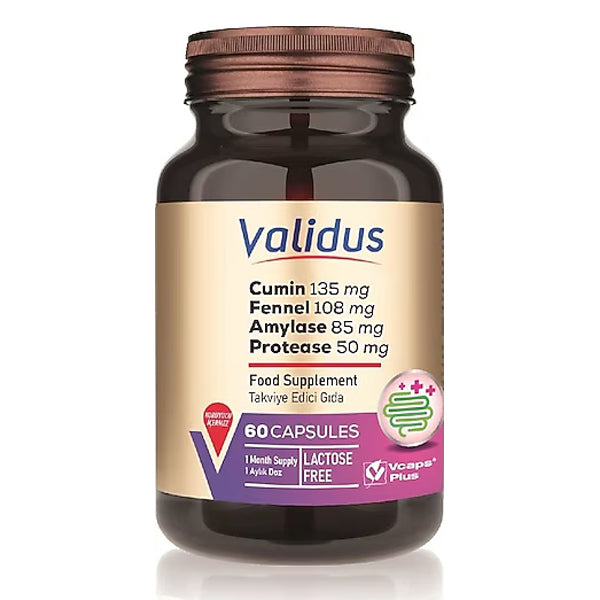 Validus Digestive Comfort Cumin & Fennel Support 60 Capsules