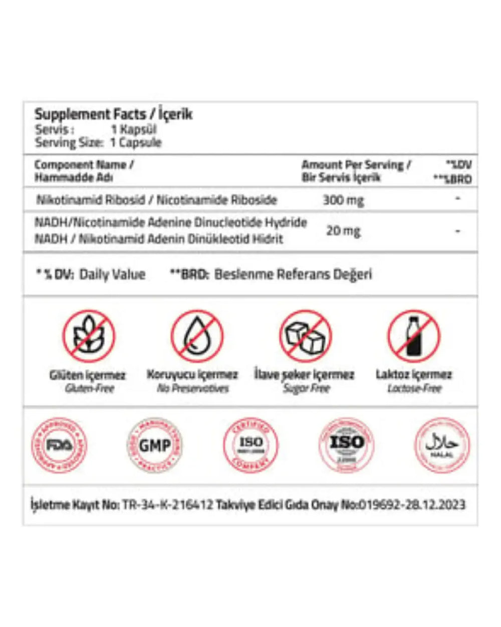 Validus Nicotinamide Riboside 300mg, 20mg