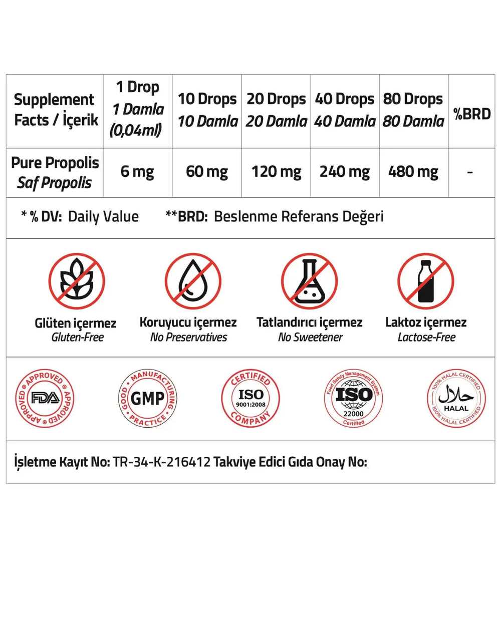 Validus Propolis 480 mg Drops for Daily Wellness 20 ml