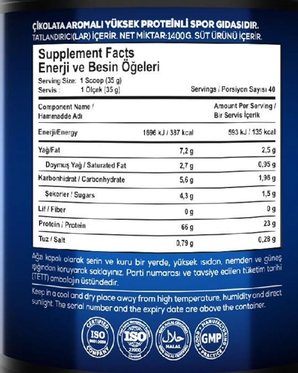 Validus Whey Protein Complex Chocolate Supplement 1400g