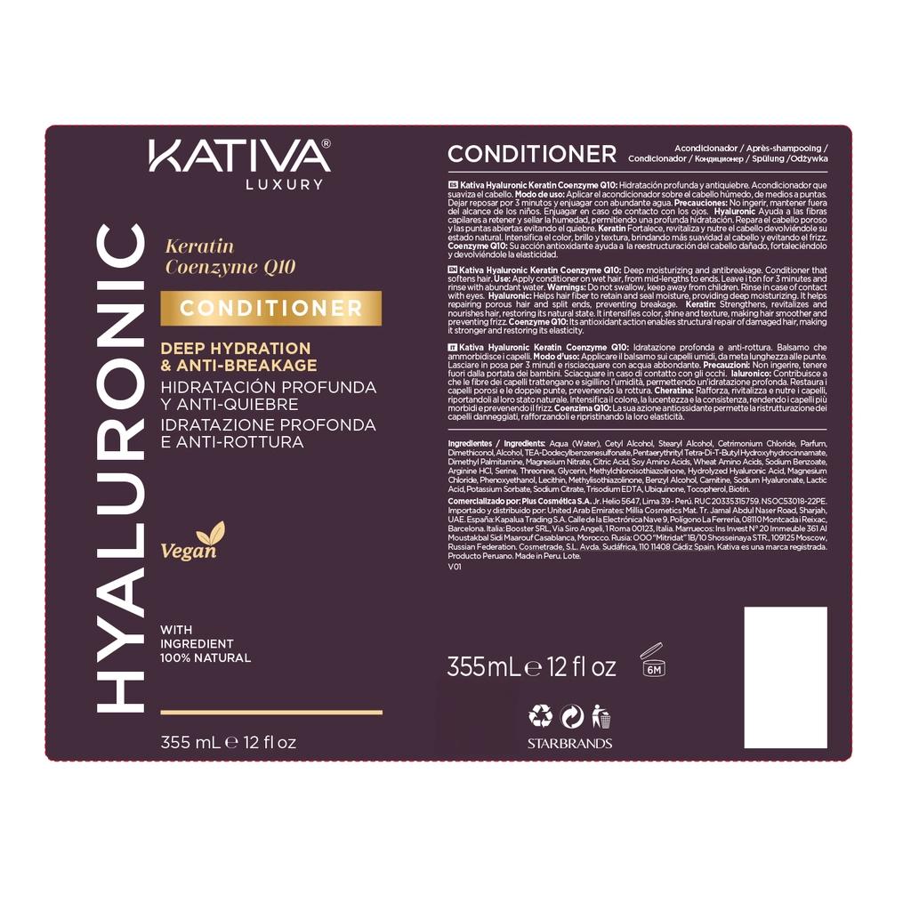 Kativa Hyalüronik Nemlendirici Kırılma Önleyici Saç Kremi 355 ml