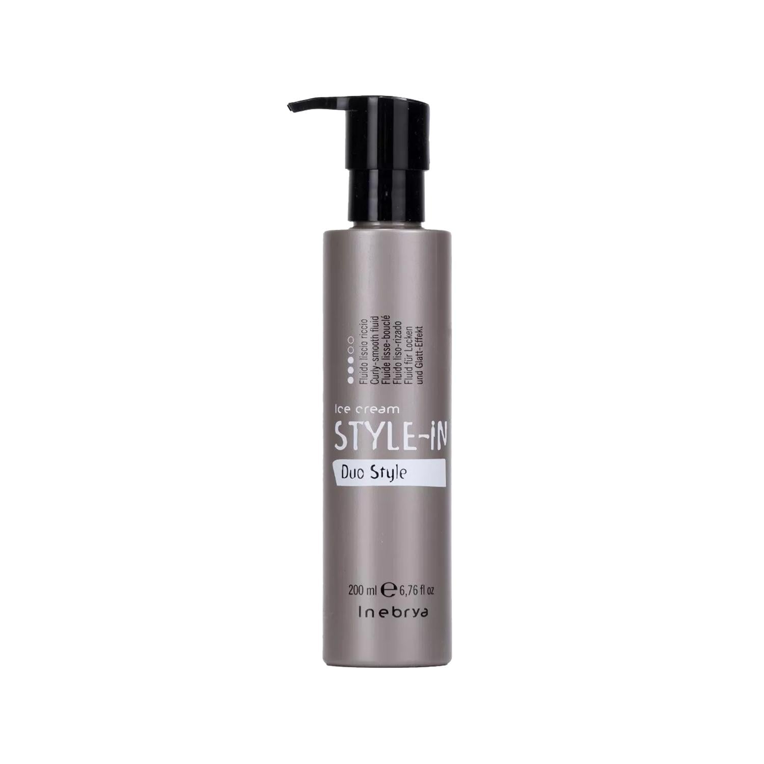 Inebrya Hair Smoothing Product - Ice Cream Style-In Duo Style Curly Smooth Fluid for Curly Hair Care, 200 ml Inebrya Curly Hair Smoothing Fluid - 200 ml Hair smoothing product, Curly hair care, Inebrya Ice Cream Style-In, Smooth fluid for curly hair, Hair styling product 200 ml, Hair care for curly hair, Frizz reduction, Hair manageability, Smoothing fluid, Curly hair solution, Hair care products, Inebrya products, Hair smoothing fluid, Curly hair styling, Hair care routine