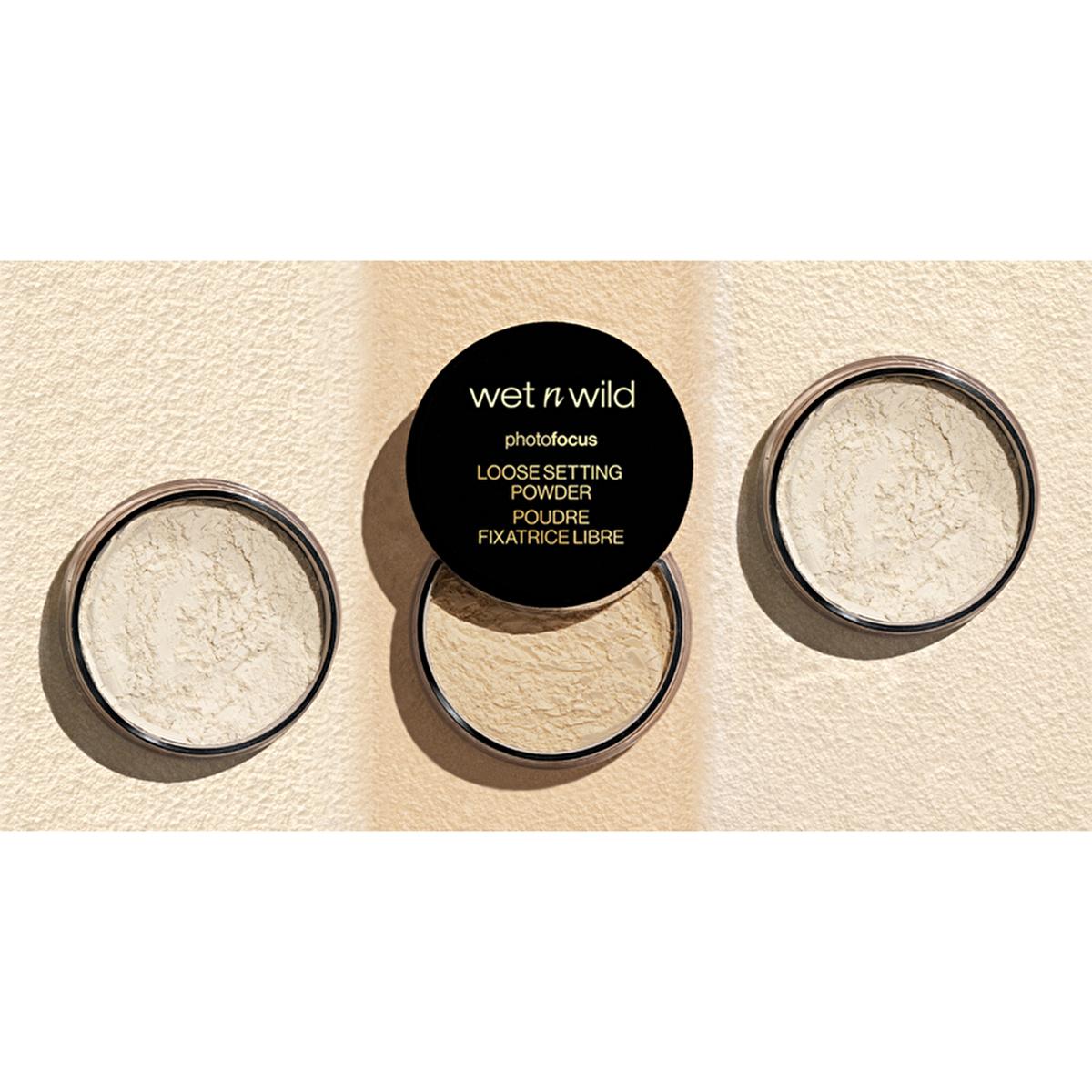 wet n wild photo focus loose setting powder banana 0.70 oz, close-up of wet n wild banana loose powder packaging Wet n Wild Photo Focus Loose Setting Powder - Banana for All Skin Tones | 0.70 oz Wet n Wild Photo Focus Loose Setting Powder Banana wet-n-wild, loose-powder, setting-powder, banana, beauty, makeup, translucent, flawless-finish, ai-generated, cosmetic