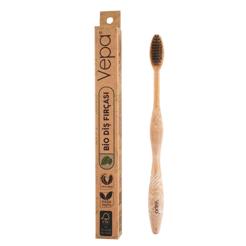 Vepa Bio Elite Wooden Adult Toothbrush Medium-Hard 1 Count