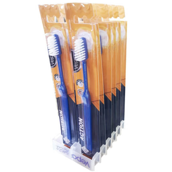 Vepa Action Medium Bristle Toothbrushes for Daily Cleaning 6-Pack