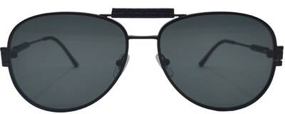 Versace 2167-Q 1261/87 Black Metal Shield Sunglasses