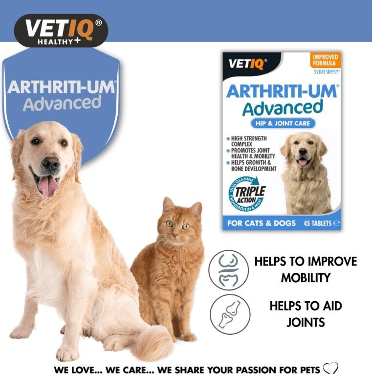 Vet IQ Arthriti-UM Advanced Joint Support for Cats & Dogs 45 Tablets