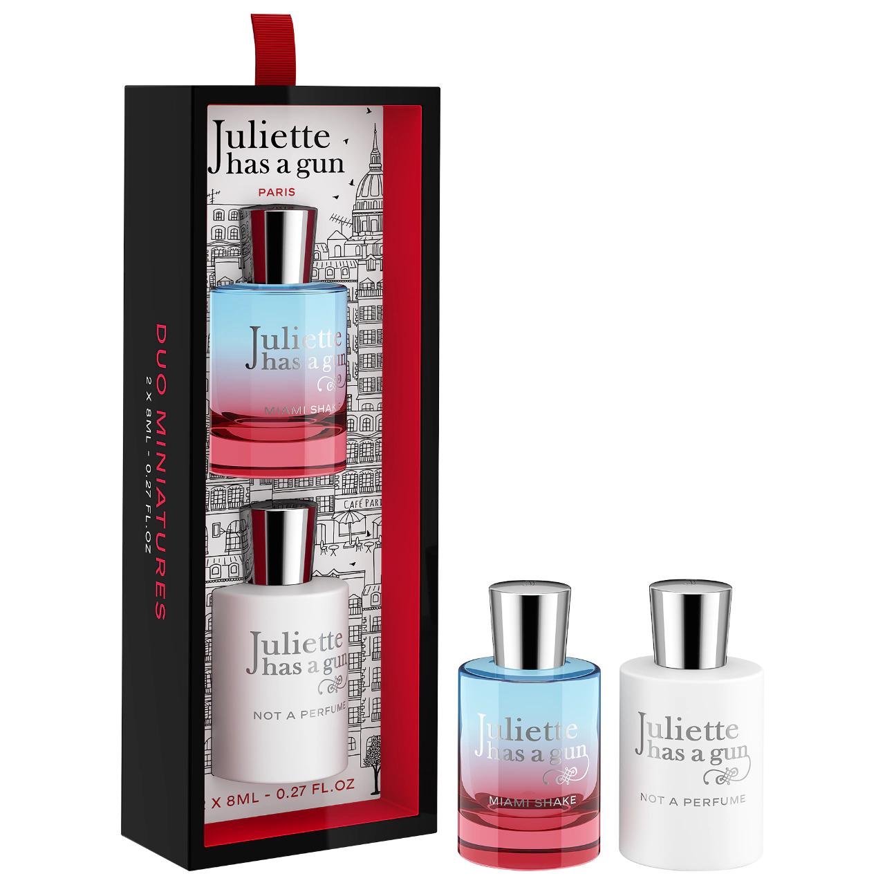 Juliette Has a Gun Mini Duo Fragrance Set: Not a Perfume &amp; Miami Shake - Discover Your Signature Layered Scent! Juliette Has a Gun Mini Fragrance Set - Layer Your Perfect Scent fragrance set, mini perfume set, Juliette Has a Gun, Not a Perfume, Miami Shake, gourmand fragrance, layering fragrances, dabber perfume, signature scent, fragrance gift set, perfume, mini perfume, travel perfume, collectible perfume, creamy fragrance, strawberry fragrance, elegant scent, minimalist fragrance, gift for her, gifts for
