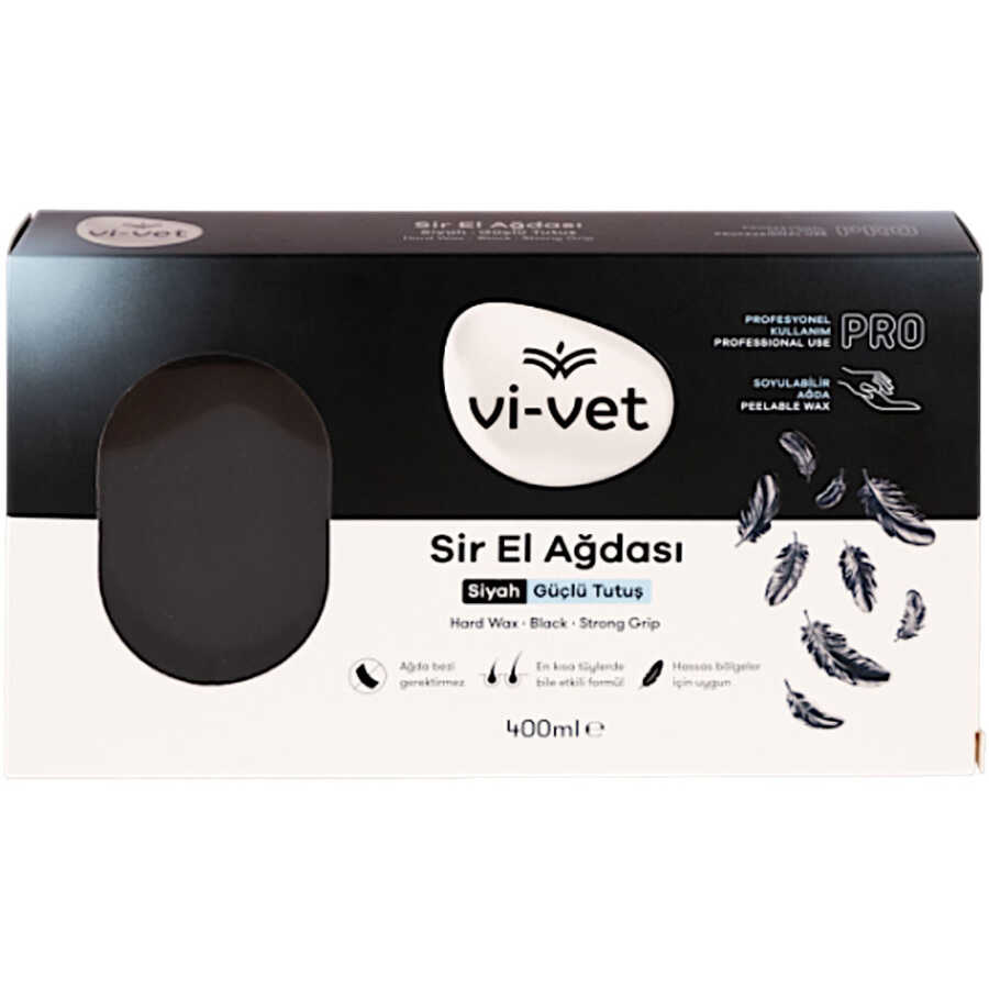 Vi-Vet Black Hard Wax Pellets for Sensitive Areas 400 ml