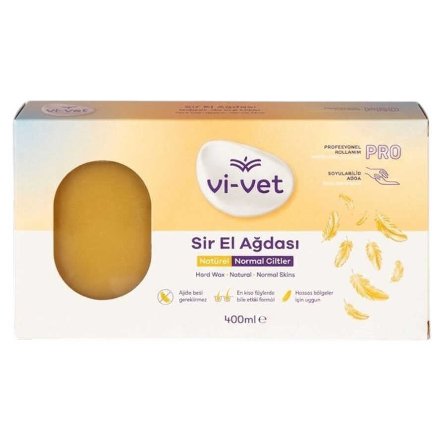 Vi-Vet Naturel Stripless Hard Wax for Smooth Skin 400 ml