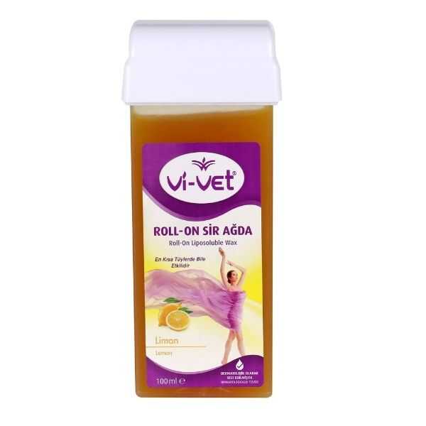 Vi-Vet Lemon Roll-On Wax Cartridge for Smooth Skin 100 ml