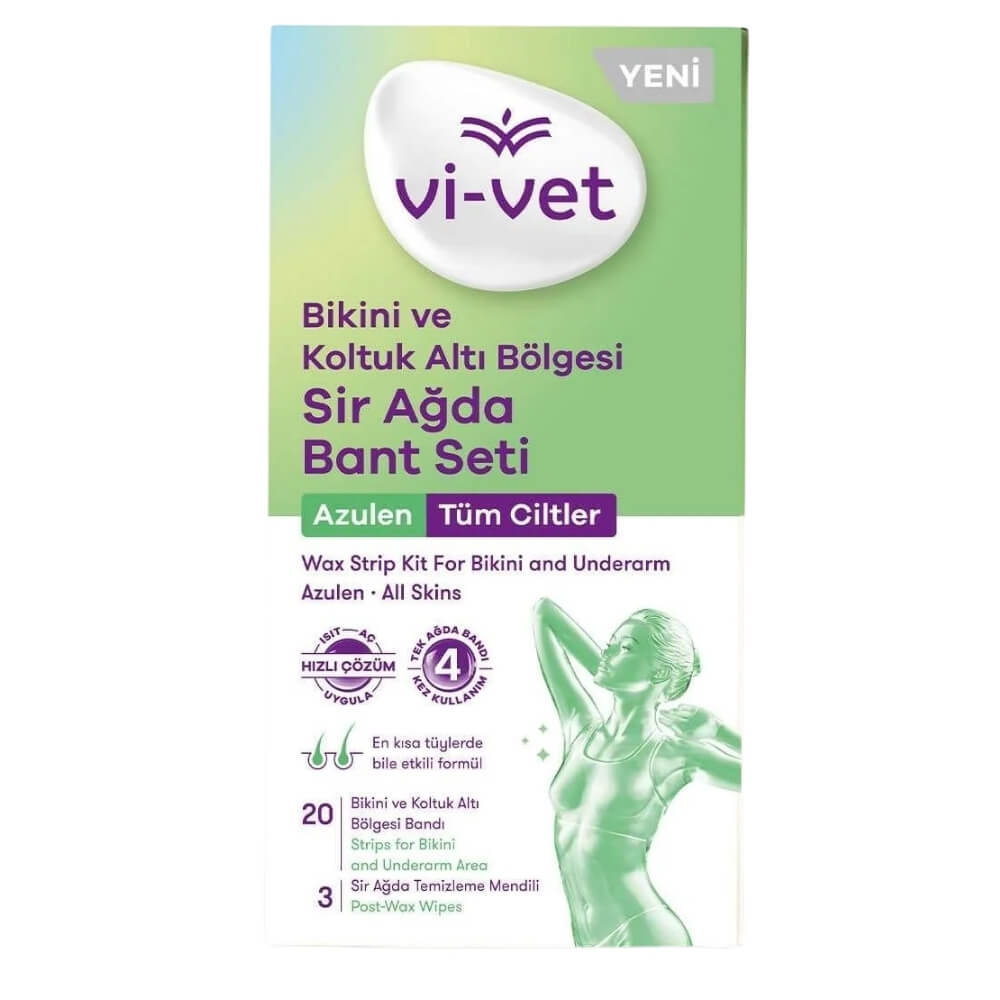 Vi-Vet Azulene Wax Strips for Underarm &amp; Bikini 1 Pack