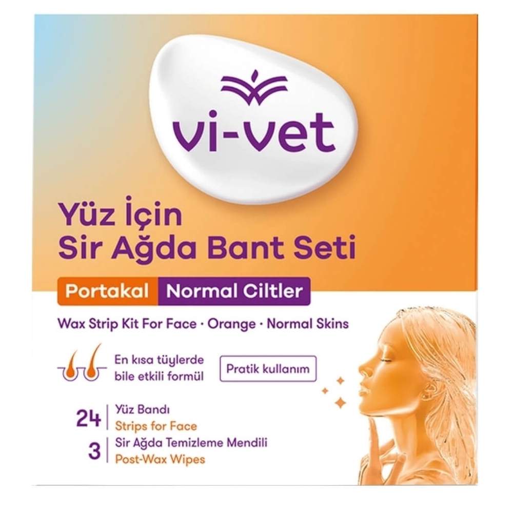 Vi-Vet Orange Face Wax Strips for Smooth Skin 24 Count