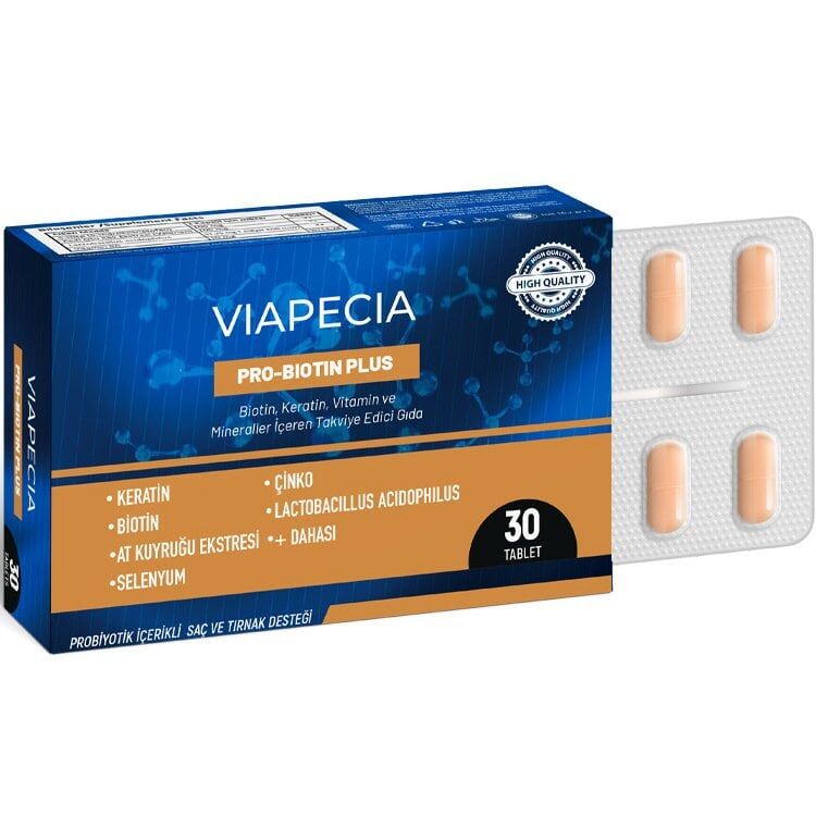 Viapecia Pro-Biotin Plus Hair Support Supplement 30 Tablets