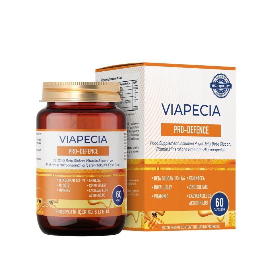 Viapecia Pro-Defence Dietary Supplement with Beta Glucan 60 Capsules