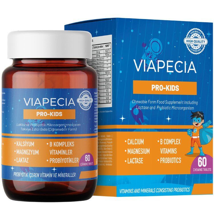 Viapecia Pro-Kids Multivitamin & Probiotic 60 Chewable Tablets