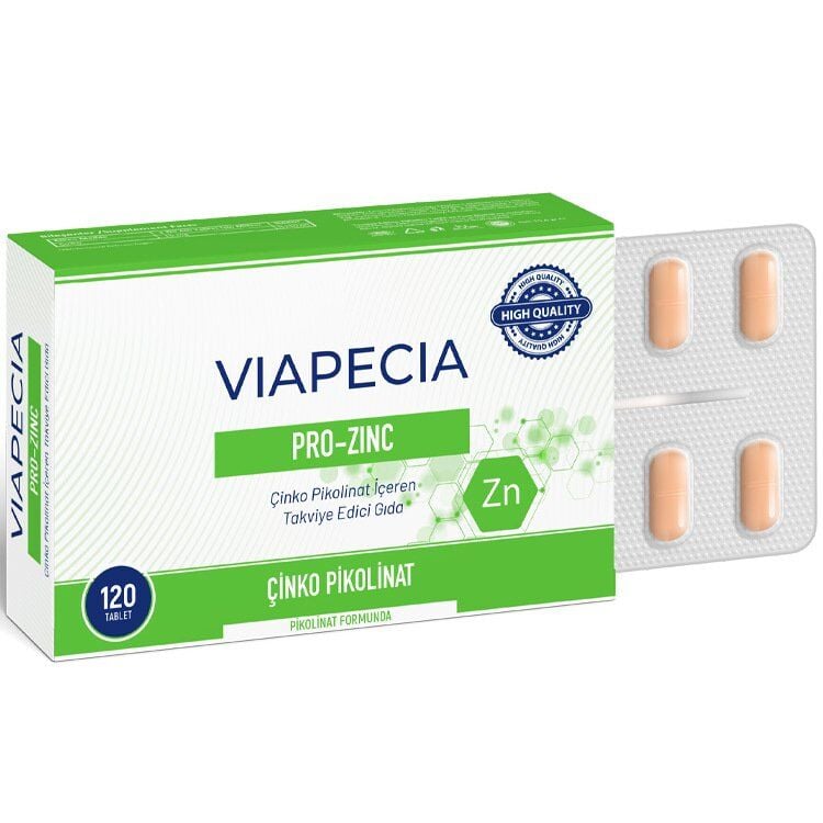 Viapecia Pro-Zinc Daily Zinc Supplement 120 Tablets