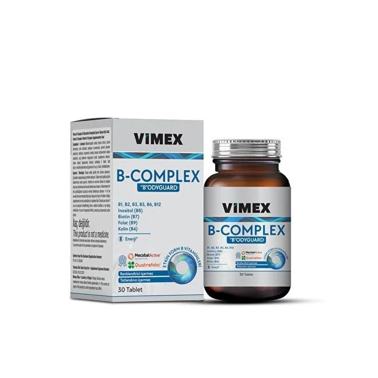Vimex B-Complex Vitamin Support Supplement 30 Tablets