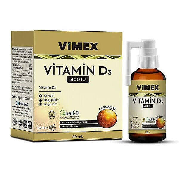 Vimex D3 400 IU Vitamin D Spray for Daily Support 20 ml
