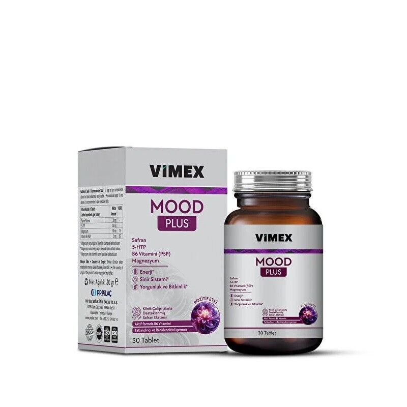 Vimex Mood Plus Dietary Supplement with Saffron 30 Tablets