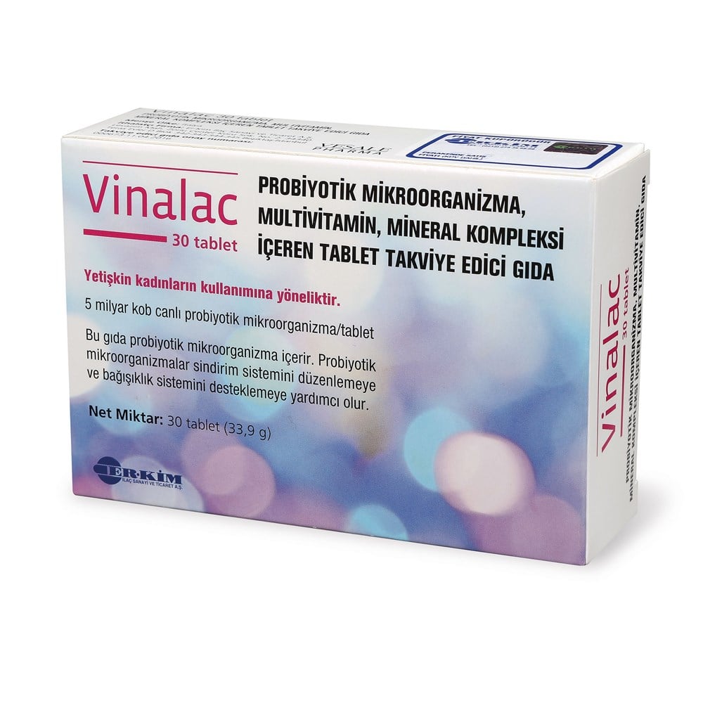 Vinalac Probiotic Multivitamin Tablets 30 Count - Dietary Supplement