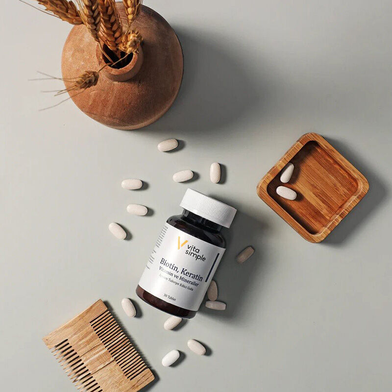 Vita Simple Biotin &amp; Keratin Hair Support Supplement 30 Tablets
