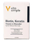 Vita Simple Biotin & Keratin Hair Support Supplement 30 Tablets