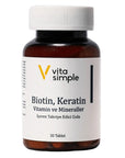 Vita Simple Biotin & Keratin Hair Support Supplement 30 Tablets